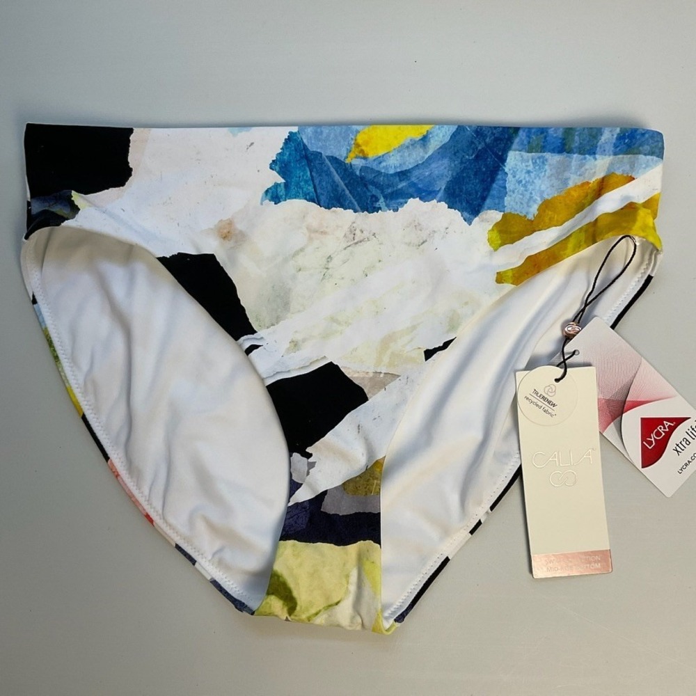 CALIA New Core Mid Rise Swim Bottom Collage Pure White Small Pool Beach